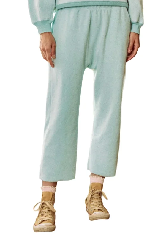 Fleece Pajama Sweatpant In Pale Aqua