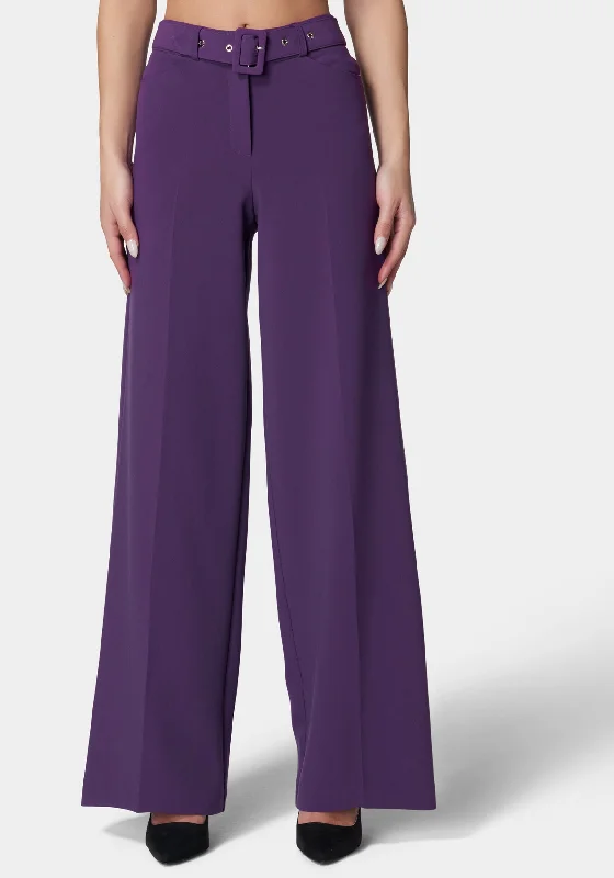 High Waist Belted Wide Leg Pant