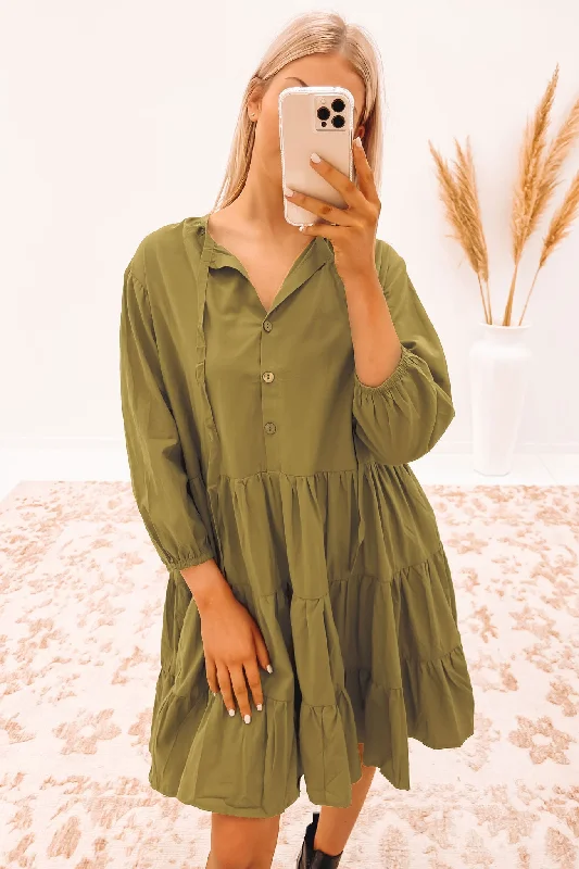 Karletta Mini Dress Khaki