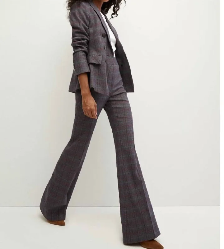 Lebone Flare Leg Pant In Plaid