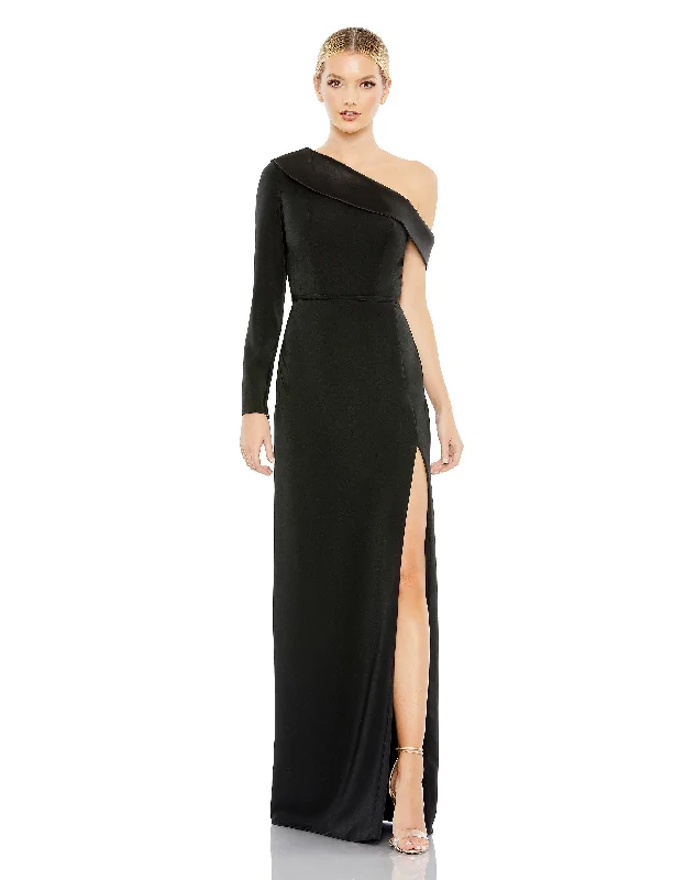 Long Sleeve Drop Shoulder Evening Gown