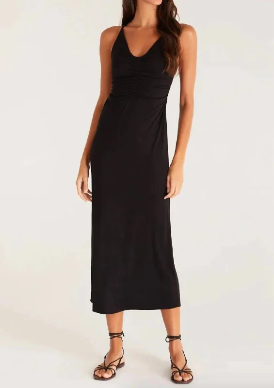 Positano Midi Dress In Black