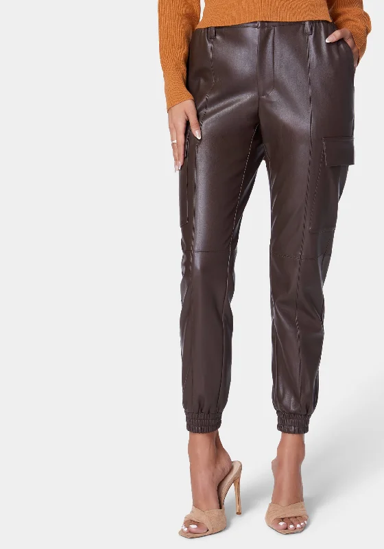 Vegan Leather Cargo Pocket Jogger