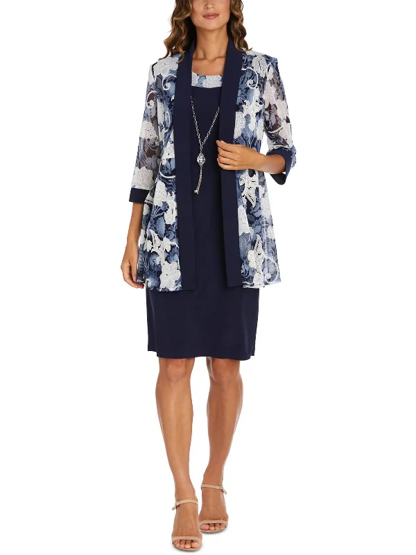 Womens Printed Jacket Dress Suit