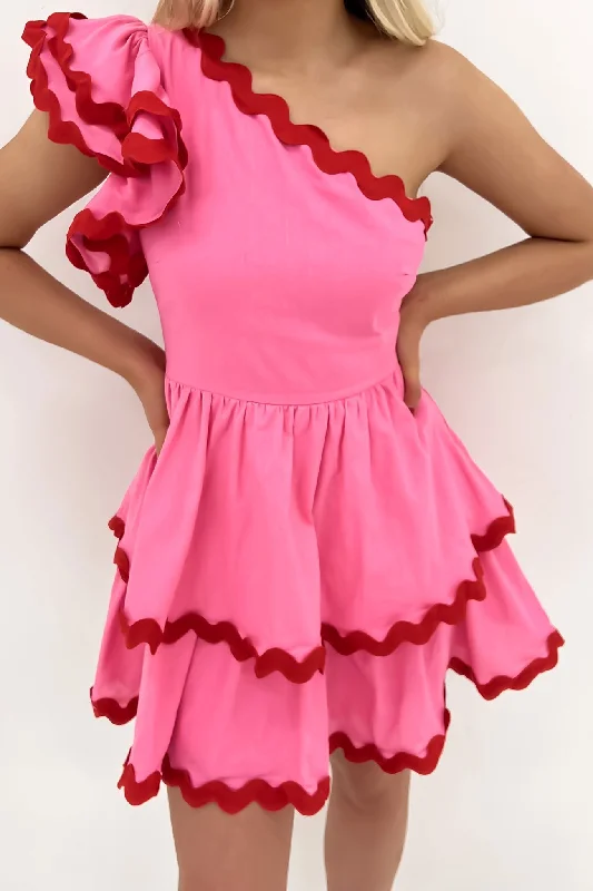 Xylah Mini Dress Pink Red